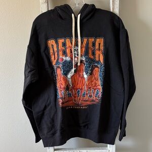 Dead Threads Apparel Black Hoodie with Denver Broncos Graphic